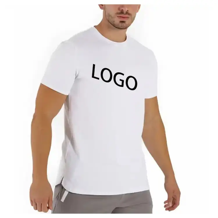 Hoge Kwaliteit Custom Zeefdruk Tshirt Blanco 100% Katoenen Heren T-Shirt Groothandel Effen Witte T-Shirts In Bulk