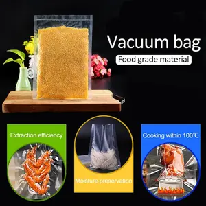 Bolsa de plástico sellada al vacío con logotipo personalizado para almacenamiento en congelador de alimentos bolsas selladoras al vacío texturizadas envasado al vacío