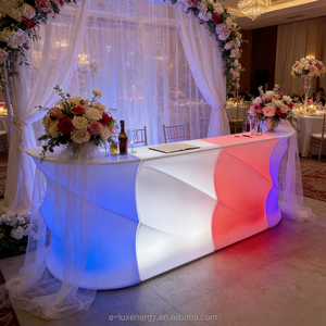 Mesa de <span class=keywords><strong>Bar</strong></span> Portátil para Bodas, de Plástico, con 16 Luces LED RGB, Barra Móvil con Luz Solar, Muebles de Exterior para Eventos al Aire Libre, <span class=keywords><strong>Alquiler</strong></span> de Barra - Product Image 1