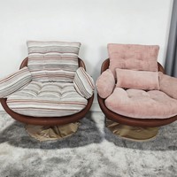 Fauteuil pivotant en métal de style vintage avec accoudoirs, luxe léger, haut de gamme, pour salon, chambre à coucher, canapé paresseux