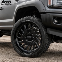 Jantes forgées noires FGD Custom 22x12 24x12 24x14 26x14 26x16 8x180 8x6.5 6x135 8x170 pour Ford F-150/250/350 Chevy 1500/2500/3500