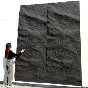 3D văn hóa trong nhà ngoài trời Trọng lượng nhẹ PU Faux nhân tạo Polymer đá sỏi striated mềm đỉnh ốp tường đá Bảng điều chỉnh - Product Image 1