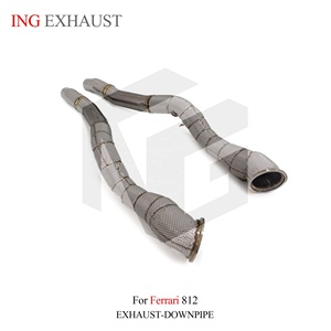 ท่อไอเสียสแตนเลส ING แบบ High-Flow พร้อมแผ่นกันความร้อน สำหรับ <span class=keywords><strong>Ferrari</strong></span> <span class=keywords><strong>812</strong></span> ติดตั้งง่ายแบบ Direct Bolt-On เพิ่มประสิทธิภาพการขับขี่ ขายส่ง - Product Image 2