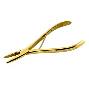 Mejor Pinza de Punta Curva para Micro Anillos de Extensiones de Cabello, de Acero Inoxidable de Grado Quirúrgico con Doble Resorte y 2 Orificios, Herramienta de Engaste y Crimpado - Product Image 1