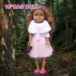 Vente en gros poupée <span class=keywords><strong>noire</strong></span> de 18 pouces à la mode poupée de chiffon pour petite fille en peluche avec jolie robe pour enfants cadeau jeu de simulation - Product Image 2