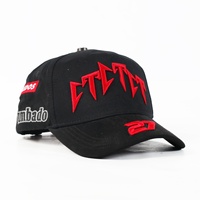 Gorra de Béisbol Personalizada Unisex de 5 Paneles, Estilo Deportivo Dobby, con Letra Bordada en 3D, Forro de Satén Rojo