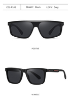 Lunettes de soleil polarisées à monture en acétate Protection UV400 pour hommes pour la conduite, la pêche, la randonnée, le golf et le sport en plein air