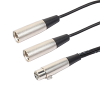 Neues hochwertiges 0,3m XLR-Buchse auf Doppel-XLR-Stecker Splitterkabel mit Zinklegierungs-Steckverbinder und PVC-Ummantelung für professionelle Videolautsprecher