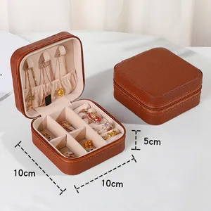 Custom Small Pu Leather Jewelry Box For Rings Earrings Necklace Storage Organizer Bridesmaid Gifts Mini Travel Jewellery Case