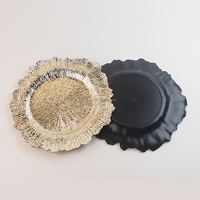 Chargeur de plaque d'or élégant pour dîner sous les décorations d'assiette Plaques de chargeur de récif en plastique
