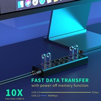 Hub USB-C Multiport 8 in 1 dengan pengisian daya Cepat PD, Transfer Data USB-A & tipe-c, adaptor daya 12V3A