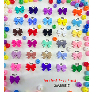 Custom Butterfly Silicone Beads <b>Bow</b> Keychain Bracelets Necklace Pacifier Teether <b>Clip</b> Chewing <b>Bow</b> Knot Focal Bead Food Grade BPA - Product Image 5