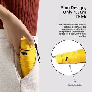 Mini Paraguas Plegable de 6 Secciones, Compacto, del Tamaño de una Tarjeta, Doble Uso para Lluvia y Sol, Protección UV - Product Image 4