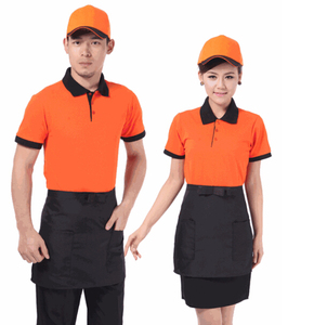 Camiseta Personalizada de Alta Calidad en Algodón y Poliéster para Uniforme de Restaurante de Comida Rápida, Unisex, Cuello Redondo - Product Image 2