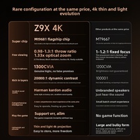 Projecteur XGIMI Z9X 4K avec puce MT9681, augmentation de 63% du processeur, 100% GPU, 1300 CVIA lumineux, zoom optique 0.98-1.3:1, projecteur de jeu intelligent