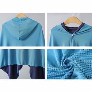 Serviette à capuche en microfibre en gros, rafraîchissement instantané, logo personnalisé, poncho de plage de luxe à séchage rapide pour sports de plein air et randonnée - Product Image 2