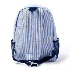 Sacs à dos en seersucker marine, lot <span class=keywords><strong>de</strong></span> 25 pièces, entrepôt GA, taille complète, sacs à rayures pour jeunes, sacs à dos légers pour étudiants, sacs à dos <span class=keywords><strong>de</strong></span> voyage - Product Image 2