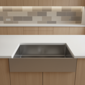 Fregadero de cocina bajo encimera de acero inoxidable 33x19x9, un solo tazón, diseño rectangular estilo granja, fácil de limpiar - Product Image 2