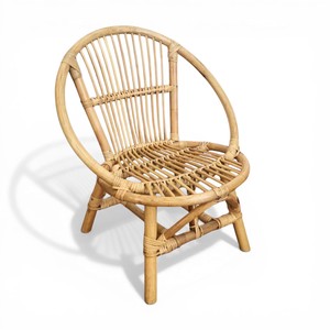 Fauteuil lounge en rotin naturel tissé à la main, chaise de loisirs en osier faite à la main, style côtier, mobilier d'intérieur et d'extérieur - Product Image 1