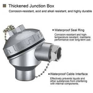 เทอร์โมคัปเปิลชนิด K <span class=keywords><strong>PT100</strong></span> RTD เซ็นเซอร์วัดอุณหภูมิ WRNK-131 หัววัดแบบโค้งงอได้ หุ้มเกราะ ทนทาน ใช้งานในอุตสาหกรรม ทำจากสแตนเลส ทนอุณหภูมิสูง - Product Image 2