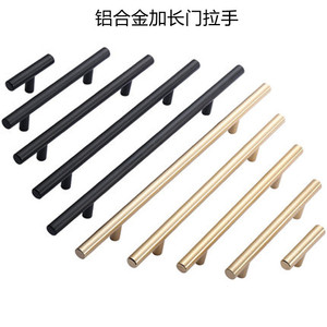 Modern Minimalist Aluminum Alloy Cabinet Handles Bar Shape Electroplated Gold And <b>Black</b> For Drawer Wardrobe Doors - Product Image 4
