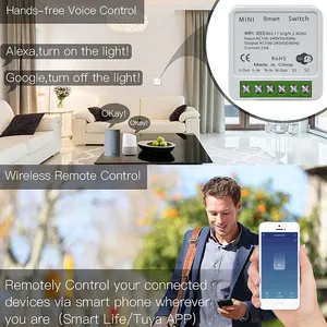 Interruttore Intelligente WiFi Tuya 16A 20A, Controllo Bidirezionale, Mini Interruttore Universale in Plastica, Compatibile con Smart Life, Alexa, Google Home, Alice - Product Image 6