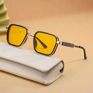 Lunettes de soleil KAJILA Fashion Fancy Designer avec logo personnalisé, monture carrée en métal, double pont, protection UV400 pour hommes - Product Image 1