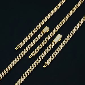 Venta al por mayor de joyería hip hop: Pulsera de cadena cubana de 6 mm estilo Miami, chapada en oro, plata 925, con incrustaciones de moissanita VVS - Product Image 2