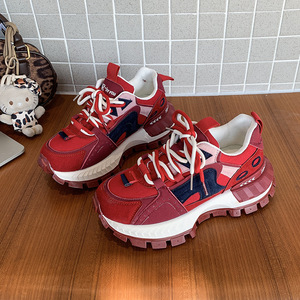 รองเท้าผ้าใบสีสันตัดกันสไตล์ Dad Sneakers สำหรับผู้หญิง รุ่นขายดี สไตล์ลำลองแบบ Forrest Gump - Product Image 5