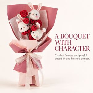 Flores Tejidas a Mano de Ganchillo Clásicas para Cumpleaños, Tulipanes, Margaritas y Rosas de Hilo de Algodón, Planta Artificial Decorativa TOYSRUNNER para Dormitorio - Product Image 6