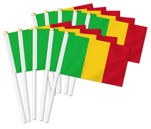 Impresión personalizada <span class=keywords><strong>de</strong></span> país 14*21cm país pequeño <span class=keywords><strong>Mali</strong></span> <span class=keywords><strong>Bandera</strong></span> Nacional ondeando a mano con poste <span class=keywords><strong>de</strong></span> plástico - Product Image 6