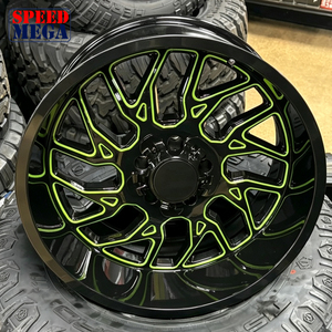 Rines de Aleación Personalizados, Diseño Cóncavo Profundo, Tipo Malla Y con Radios Divididos, Negro Brillante con Acabado Plateado Mecanizado, Cóncavos Extremos para Camioneta - Product Image 4