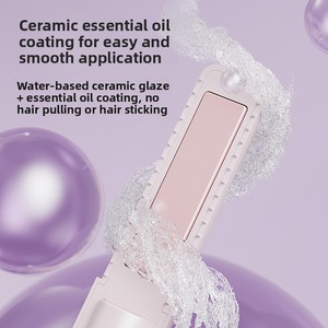 Nouveau Lisseur de Cheveux Portable Sans Fil <span class=keywords><strong>Rechargeable</strong></span> par USB 2-en-1 : Peigne Lissant et Fer à Boucler Compact avec Affichage Numérique pour Coiffure - Product Image 3