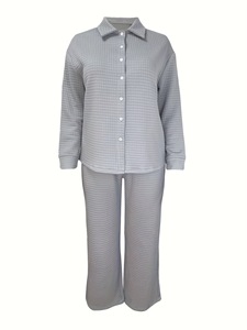 Conjunto de Dos Piezas para Mujer, Color Sólido, Holgado, Cómodo e Informal, en Oferta - Product Image 5