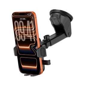 Support de téléphone de voiture à ventouse en ABS personnalisé avec logo OEM, bras extensible rotatif à 360 degrés, fixation à une touche, compatible avec les appareils de 4,7 à 7 pouces - Product Image 1