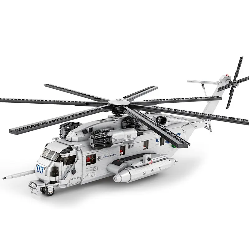 Reobrix 33037 Militaire Vliegtuigbouwsteen Ch-53 Transporthelikopter Model Bakstenen Blok Speelgoed Straaljager Kinderen Cadeau