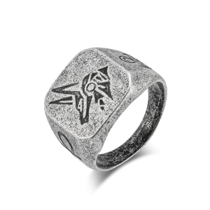 Anello Vintage Anubis patrono santo 316L in acciaio inossidabile antico dio egizio della morte <span class=keywords><strong>sciacallo</strong></span> testa Hip Hop gioielli di moda da uomo - Product Image 1