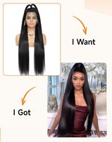 Perruques Lace Front Cheveux Humains 32 Pouces 12A Vierge Lisses Densité 200 Douces Dentelle 13x6 Pré-Pluckées Ligne de Cheveux Invisible Sans Colle