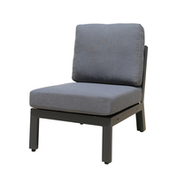 Ensemble de canapés d'angle d'extérieur OSMEN Dubbo 5 pièces, structure en aluminium, coussins, mobilier de jardin gris anthracite pour villa et complexe hôtelier