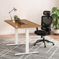 Bureau assis-debout ergonomique moderne de luxe à double moteur, réglable en 3 positions, en acier durable, pour bureau et immeuble de bureaux