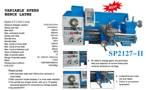 Xuất Khẩu Sang Nam Mỹ HOT Torno Hướng Dẫn Sử Dụng Không Phải Cnc SP2124/JD1022V Kim Loại Nhỏ Băng Ghế Dự Bị Máy Tiện FC250V - Product Image 3