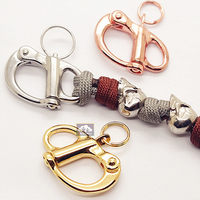 Manille en D noire réglable en gros pour la fabrication de bijoux, composant de bracelet de survie DIY en paracorde en acier inoxydable