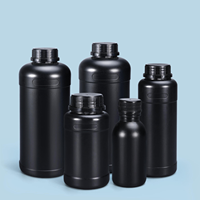 Bouteille en plastique HDPE noire pour réactifs de laboratoire, conteneur de stockage vide pour l'emballage d'engrais liquides, vente en gros