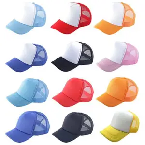 Factory Wholesale Custom Logo 5 Panel Hat Plain Blank Mesh Foam Trucker Hat