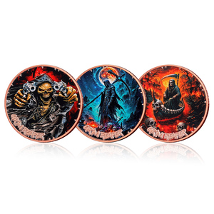 Pièce de monnaie artistique en cuivre fin .999 de 1 once, artisanat métallique personnalisé, motif Mythical <span class=keywords><strong>Death</strong></span> Grim Reaper - Product Image 1