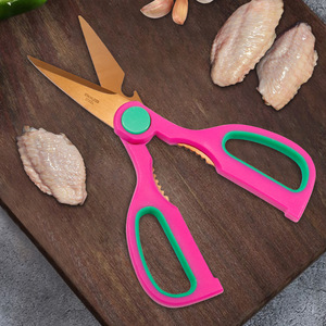 <b>Kitchen</b> <b>Scissors</b> Stainless Steel Pink Gold Straight Head Multi Functional For Home Use - Product Image 3