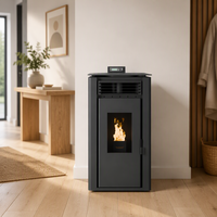 Poêle à granulés de bois carré minimaliste série PS avec contrôle intelligent par application WIFI et structure à double hélice pour chauffage domestique