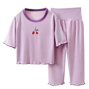 Commercio all'ingrosso 2 pezzi Set di vestiti per bambini maniche lunghe Set di abbigliamento per bambini morbidi abbigliamento da notte per neonato ragazza 1-5 Y