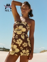Maillot de bain une pièce MLY, vente en gros, robe de plage, tissu doux personnalisé, robe hawaïenne