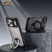 Coque rigide pour iPhone 17 Pro Max Luxury Heavy Armor PC + TPU pour iPhone 17 Air 17 Pro 16 Pro Max Magnetic Ring Stand